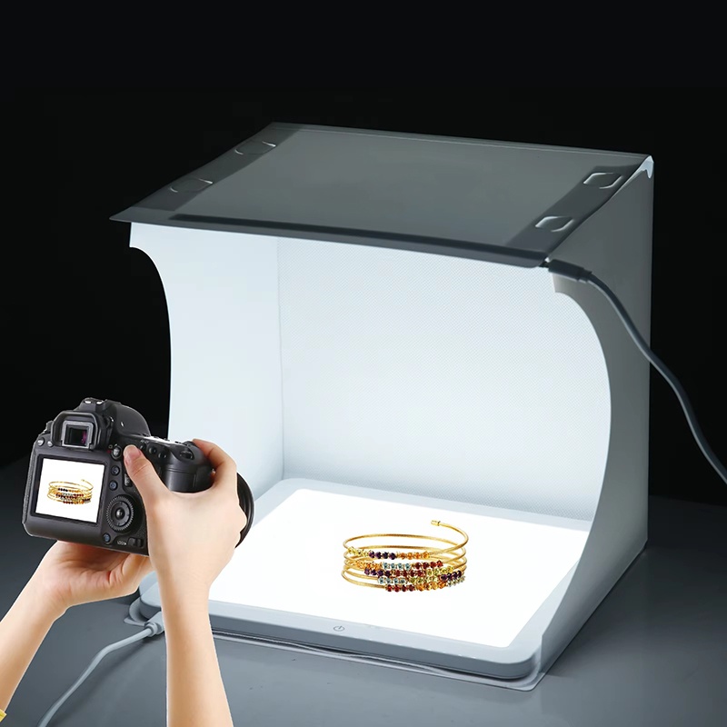 Photography Darkroom - 20cm Portable Photobox Photography Folding LED