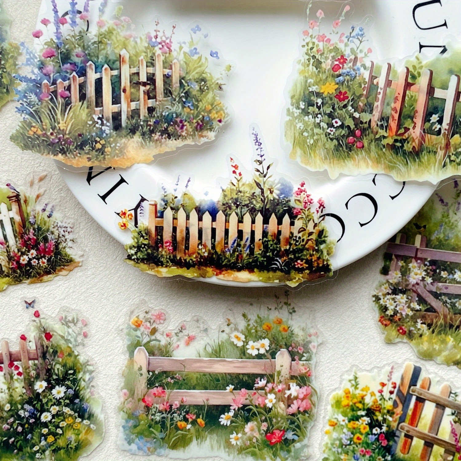 Photography Journal - 10pcs Plant Flowers Sticker PET Material