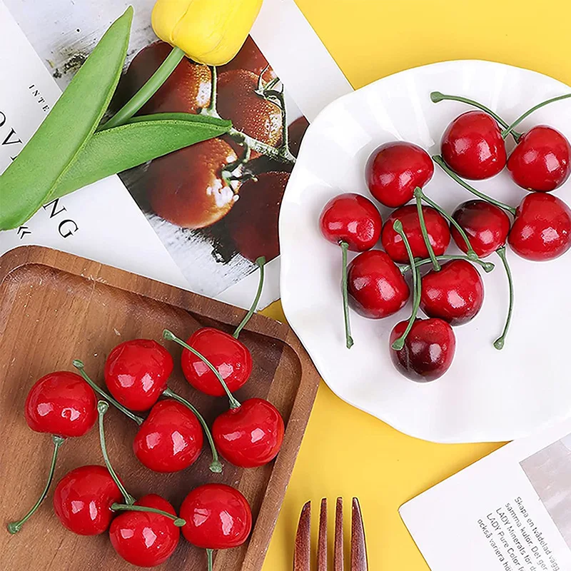30Pcs Fake Cherry Simulation C - Photography Food avaliação e preço