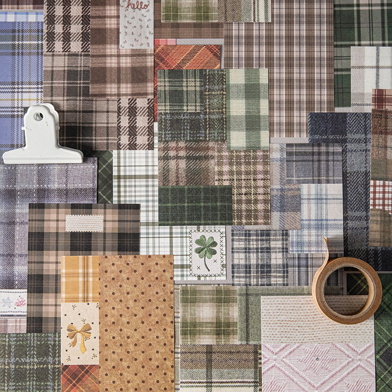 50pcs Creative Plaid Decor Scr - Photography Journal avaliação e preço