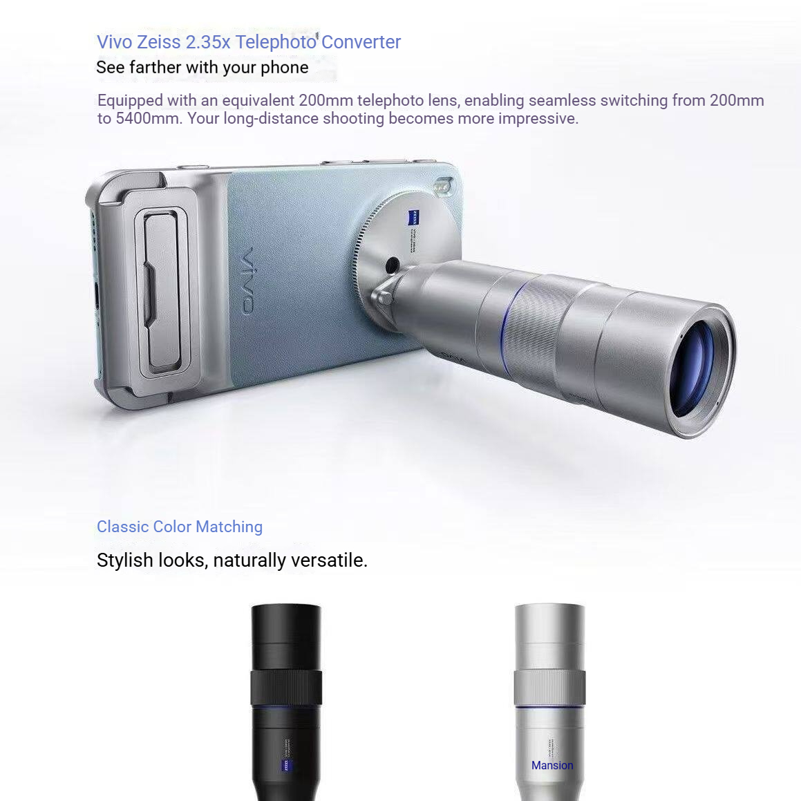 Zeiss 2.35X Telephoto Zoom Len - Photography Kit Vivo X300 Pro avaliação e preço