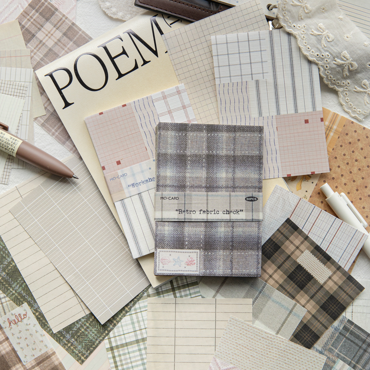 50pcs creative plaid Decor Scr - Photography Journal avaliação e preço