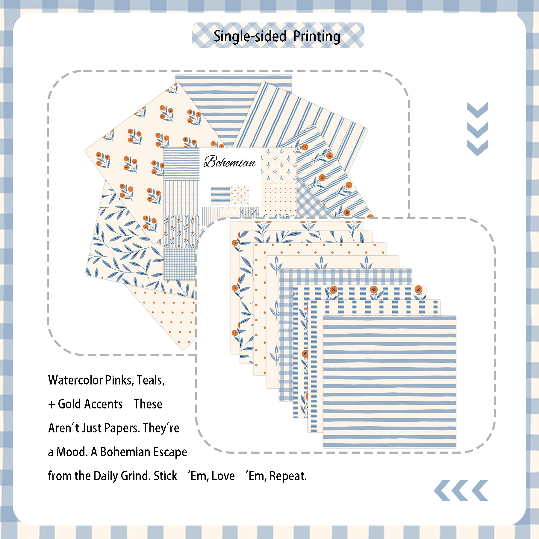 8 Sheets Fresh Plaid Scrapbook - Photography Journal avaliação e preço