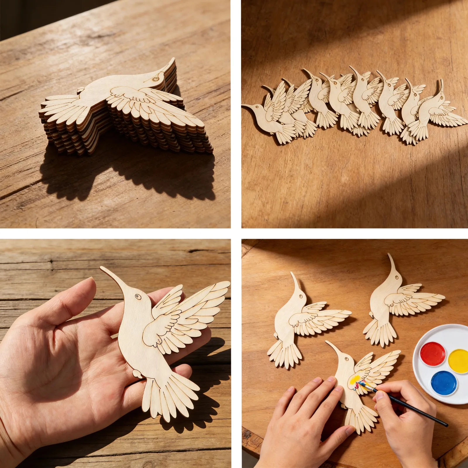 10pcs Unfinished Wood Animal B - Photography Course avaliação e preço