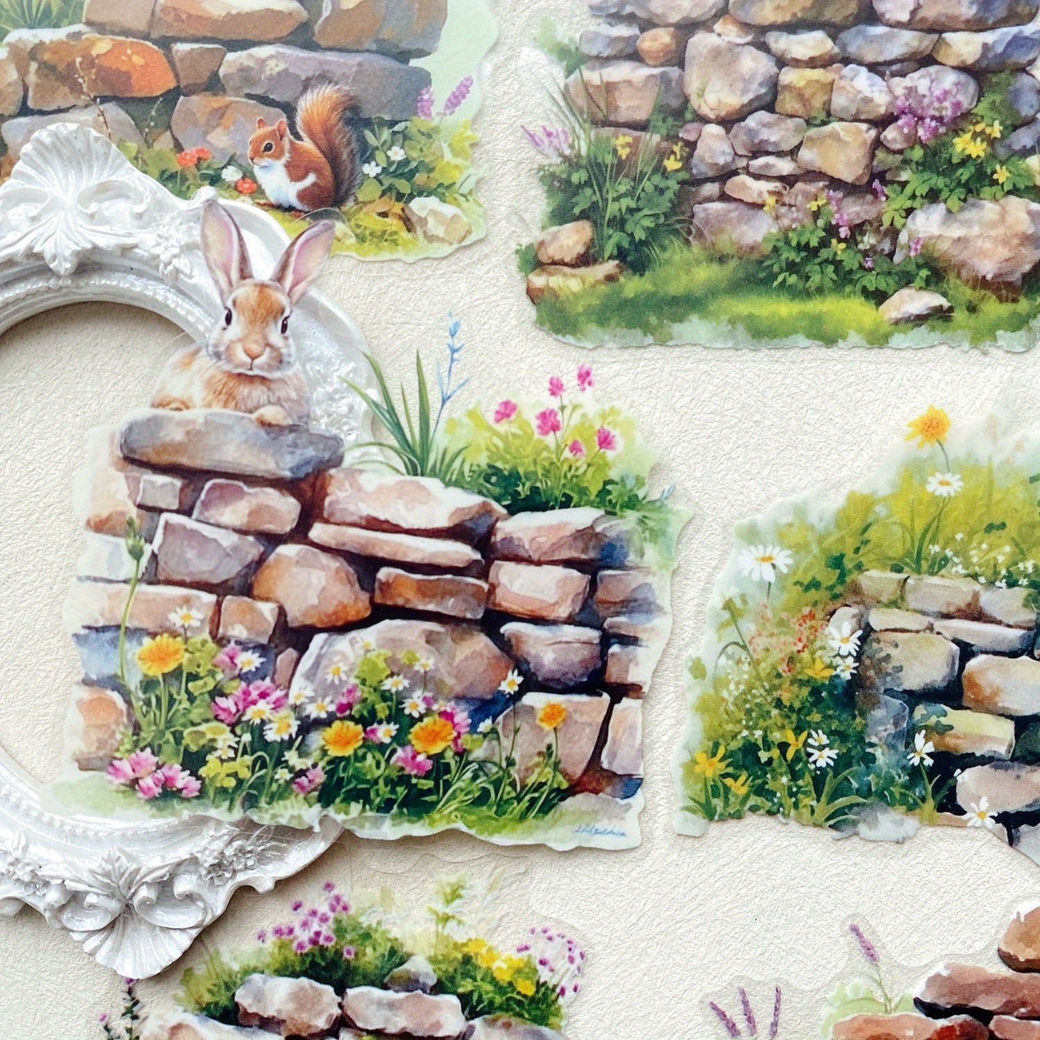 10pcs Plant Flowers Sticker PE - Photography Journal avaliação e preço