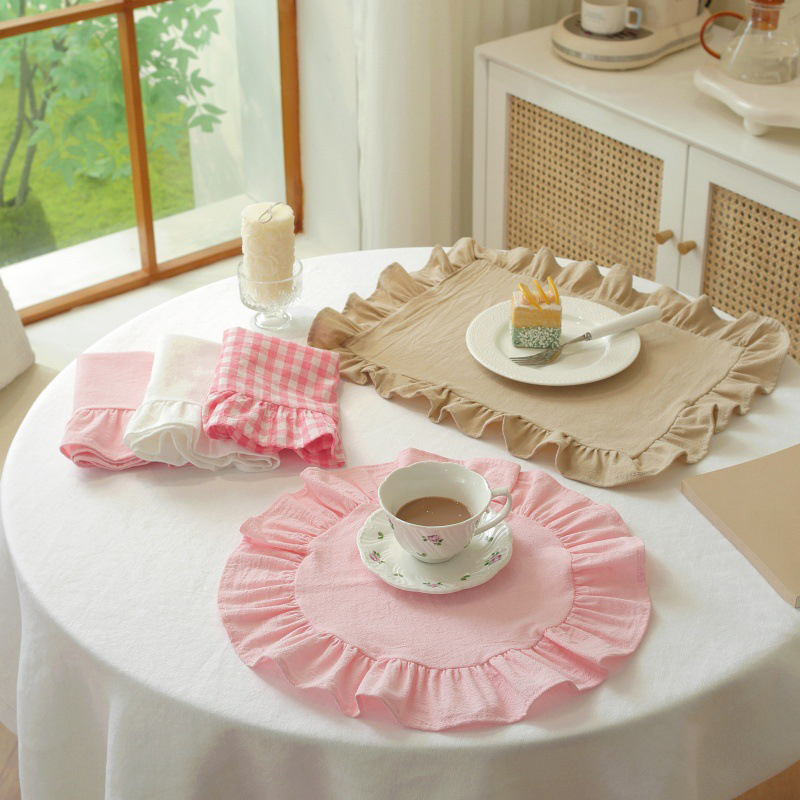 Minimalist Stripe Ruffle Place - Photography Food avaliação e preço