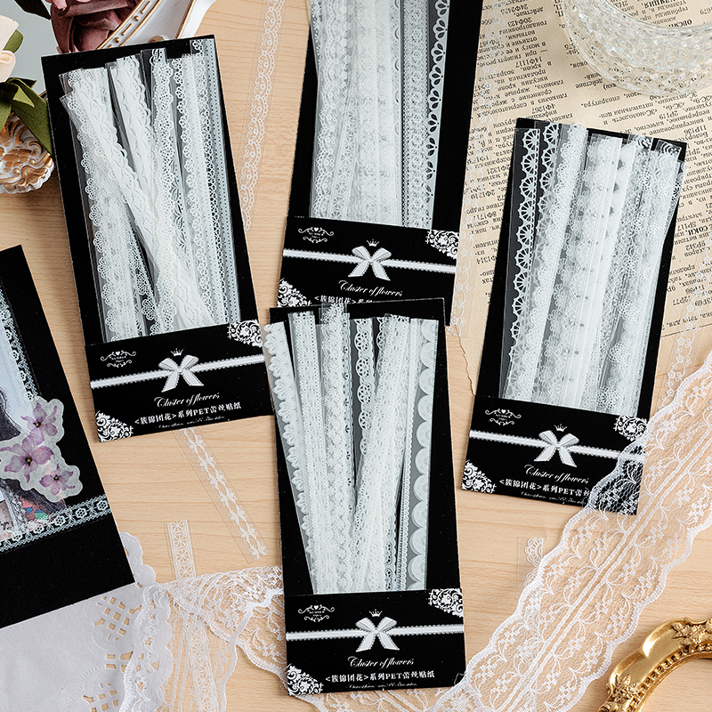 30pcs Retro Floral White Lace  - Photography Journal avaliação e preço