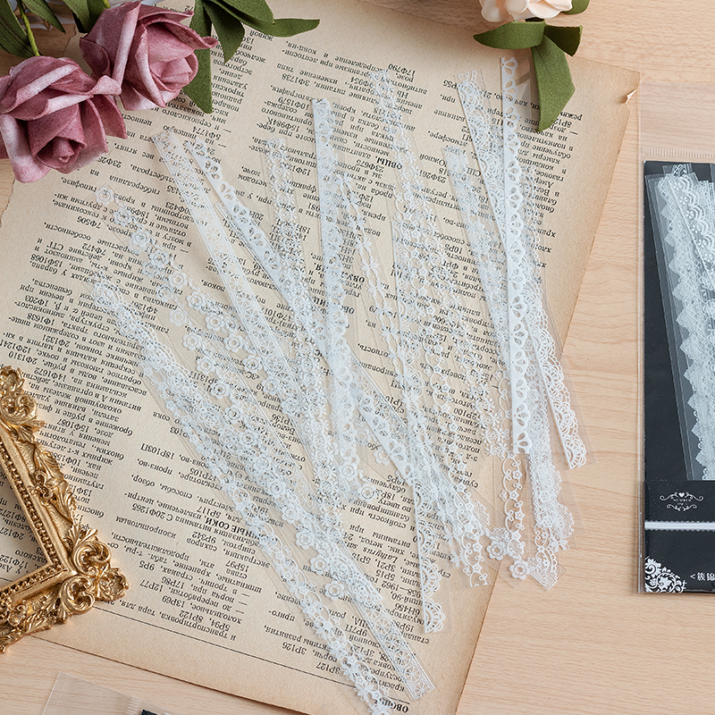 30pcs Retro Floral White Lace  - Photography Journal avaliação e preço