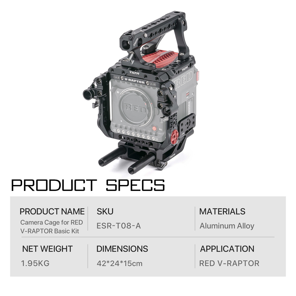 TILTA ESR-T08 RED V-RAPTOR Cam - Camera Cage Rig avaliação e preço
